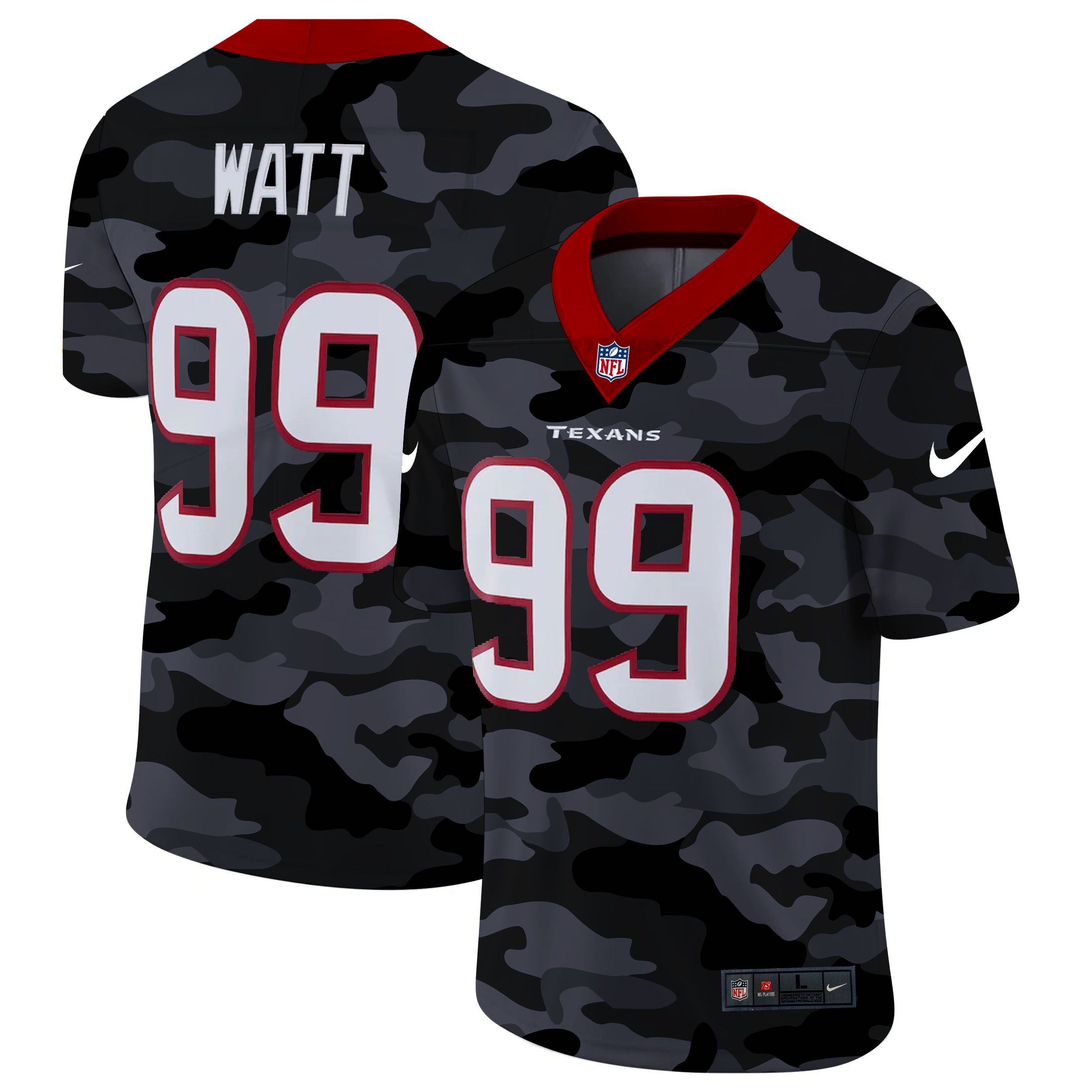 Men Houston Texans #99 Watt 2020 Nike Camo Salute to Service Limited NFL Jerseys->houston texans->NFL Jersey